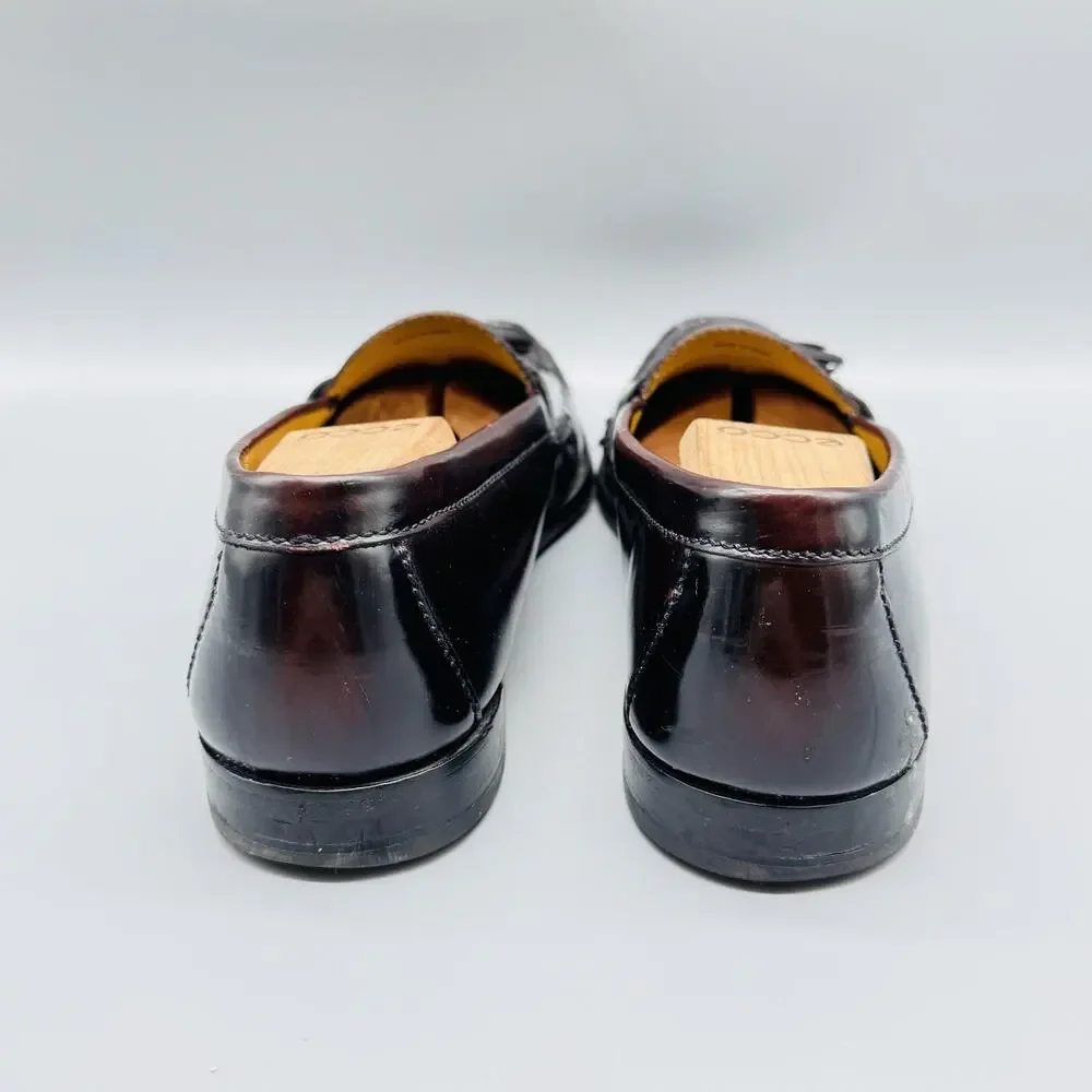Cole Haan Shoes Mens 11.5 Burgundy Leather Tassel Loafers Dress Moc Toe Slip On